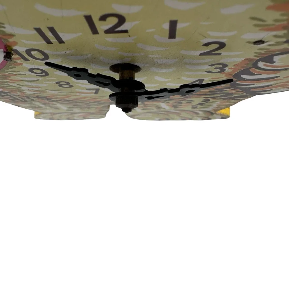 Vintage Teddy Bear Googly Eyes‎ Wall Clock Mechanical Movement Germany FOR PARTS